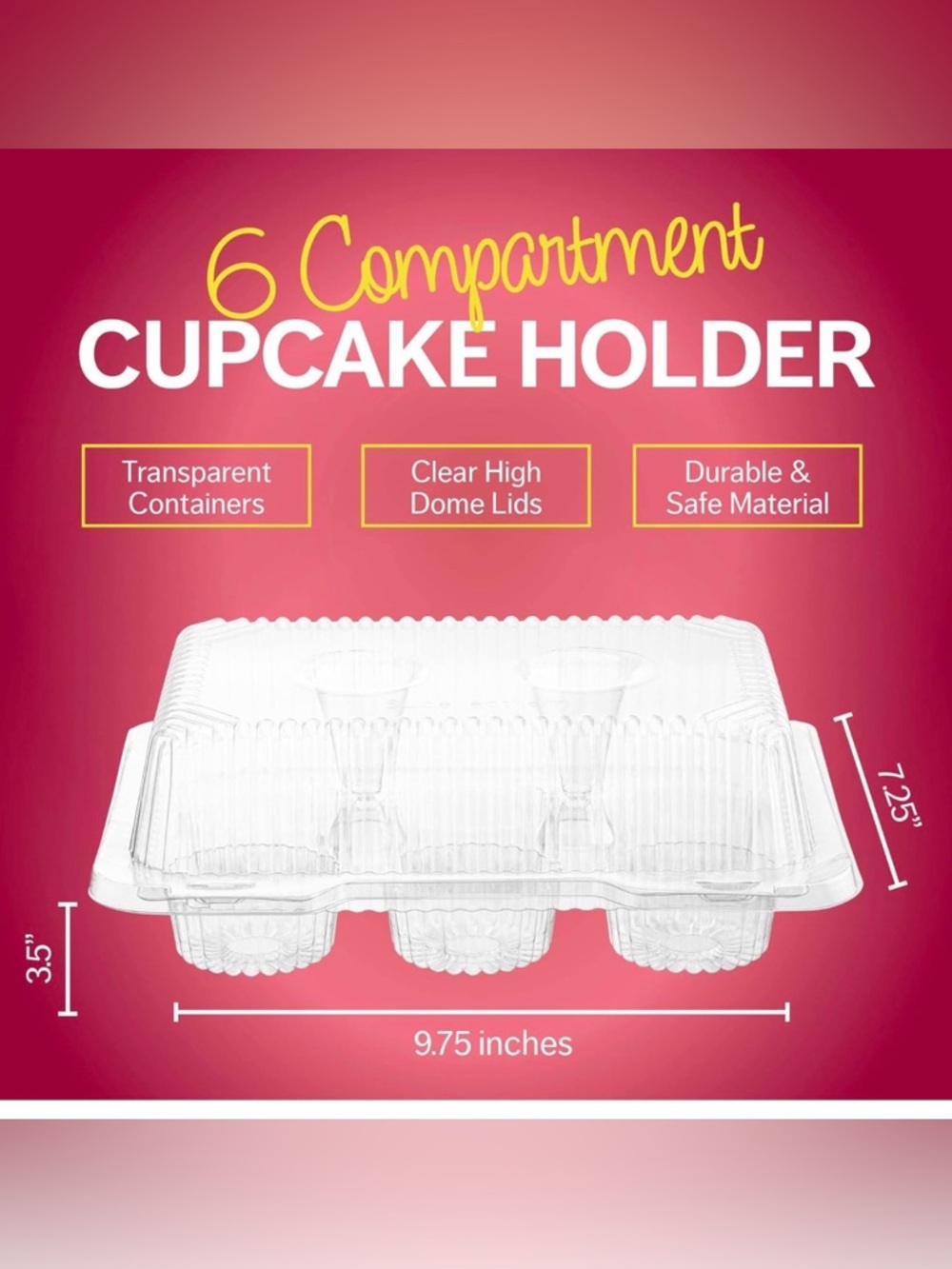 NWT 6-Compartment Clear Plastic Cupcake Holders - 38 of them